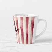 Tasse Latte Red Burgundy Cream Stripes Christmas (Droite)