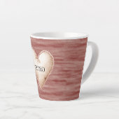 Tasse Latte Red Cherry Blush Cream Heart XOXO (Angle droit)
