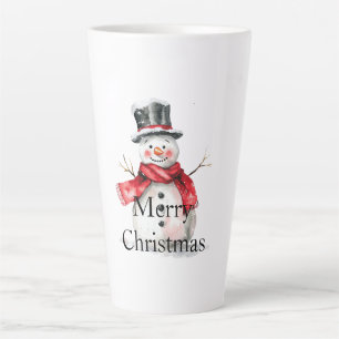 Tasse Latte Red Christmas Snowman