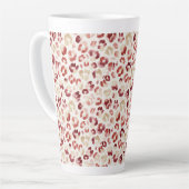 Tasse Latte Red Cream Leopard Animal Print Birthday (Angle gauche)