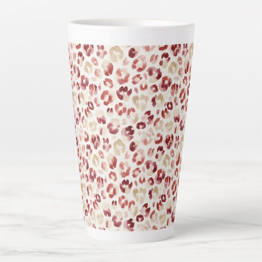 Tasse Latte Red Cream Leopard Animal Print Birthday (Devant)
