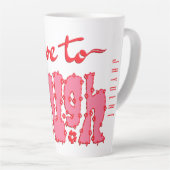 Tasse Latte Red Floral Chunky Text Slogan With Name (Angle droit)