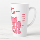 Tasse Latte Red Floral Chunky Text Slogan With Name (Droite)