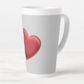 Tasse Latte Red Heart Grey Mariage d'amour tendance (Angle droit)
