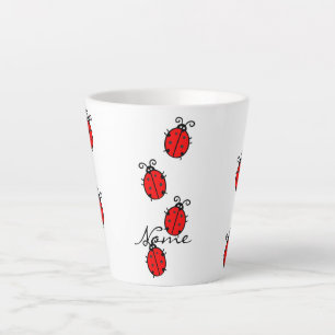 Tasse Latte Red Ladybugs Crawling Thunder_Cove