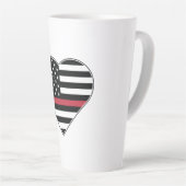 Tasse Latte Red Line Flag Heart (Angle droit)