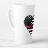 Tasse Latte Red Line Flag Heart (Angle gauche)