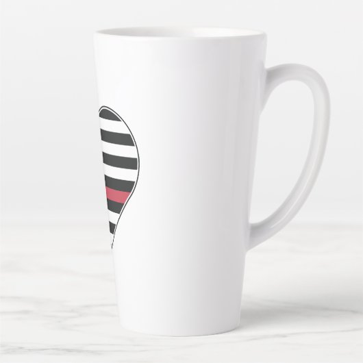 Tasse Latte Red Line Flag Heart (Droite)