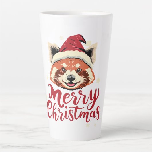 Tasse Latte Red Panda Joyeux Noël (Devant)