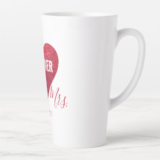 Tasse Latte Red Parties scintillant Heart Mr et Mrs Large Latt (Droite)