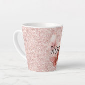 Tasse Latte Red Pink Glitter Butterflies (Angle gauche)