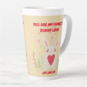 Tasse Latte Red Pink You Are My Bunny Love Valentine's (Angle droit)