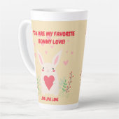 Tasse Latte Red Pink You Are My Bunny Love Valentine's (Angle gauche)
