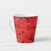Tasse Latte Red Poinsettias I Christmas Holiday Floral Photo (Angle gauche)
