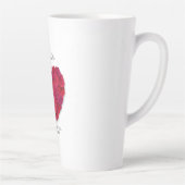 Tasse Latte Red Rose Heart Romantic Floral Custom Text (Droite)
