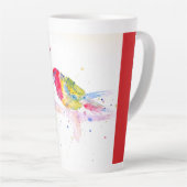 Tasse Latte Red Rosella Parrot Parrots Watercolor Womans Name (Angle droit)