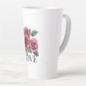 Tasse Latte Red Roses Floral Love (Angle droit)