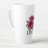 Tasse Latte Red Roses Floral Love (Angle gauche)
