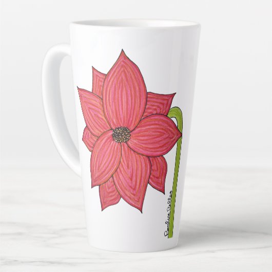 Tasse Latte Red Star Flower (Angle gauche)
