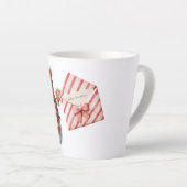 Tasse Latte Red Stripes Jolly Christmas Snowman (Angle droit)
