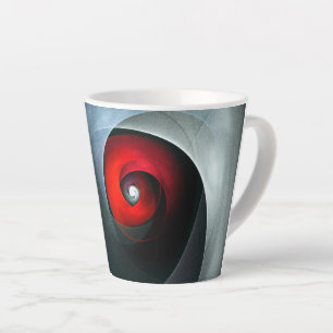 Tasse Latte Red Swirl Artistique moderne Art Abstrait Motif #1