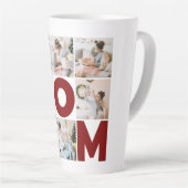 Tasse Latte Red & White 6 Photo Collage Maman (Angle droit)