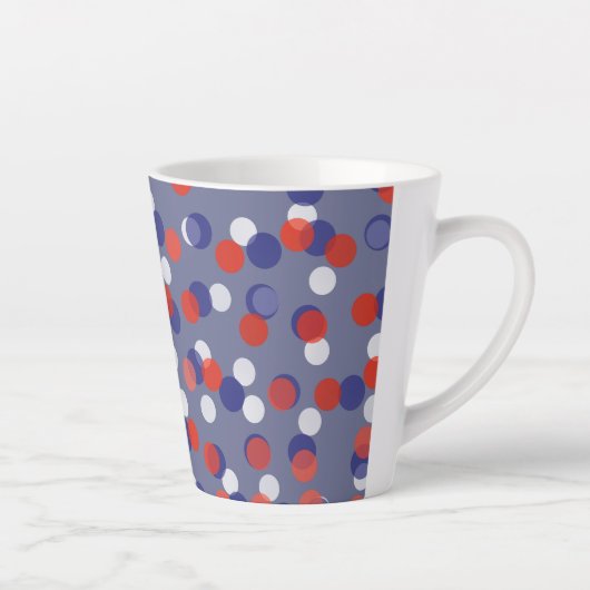 Tasse Latte red, white and blue polka dots (Droite)