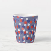 Tasse Latte red, white and blue polka dots (Devant)
