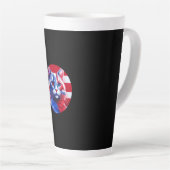 Tasse Latte Red White & Blue Cat With American Flag Background (Angle droit)
