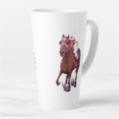 Tasse Latte Red White Brown Champion Racehorse Prayer (Angle droit)