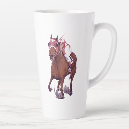 Tasse Latte Red White Brown Champion Racehorse Prayer (Droite)