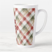Tasse Latte Red White Green Plaid Stripes Christmas (Droite)