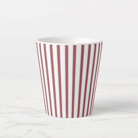 Tasse Latte Red White Stripes Christmas (Devant)