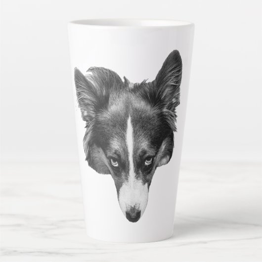 Tasse Latte regard doux corgi calme (Devant)