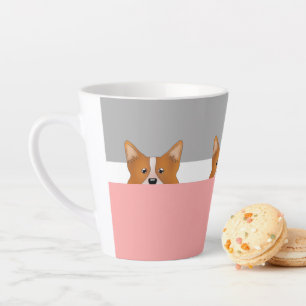 Tasse Latte "Regarde un boo" Chien de Corgi  