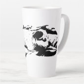 Tasse Latte Regarder Terrier douillet sur le lit d'hiver (Angle droit)
