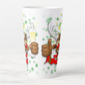 Tasse Latte Reindeer Drunk Funny Caractère de Noël (Devant)