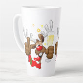 Tasse Latte Reindeer Drunk Funny Caractère de Noël (Angle gauche)