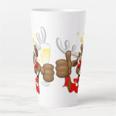 Tasse Latte Reindeer Drunk Funny Caractère de Noël (Devant)