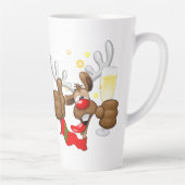 Tasse Latte Reindeer Drunk Funny Caractère de Noël (Droite)
