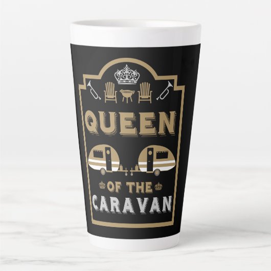 Tasse Latte Reine de la Caravane (Devant)