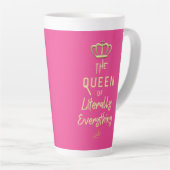 Tasse Latte Reine de la Couronne de tout l'or (Angle droit)