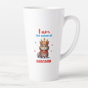 Tasse Latte reine du sarcasme chat amusant