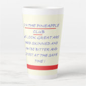 TASSE LATTE REJOINDRE LE CLUB FUN MESSAGE BLEU ET ROUGE (Devant)