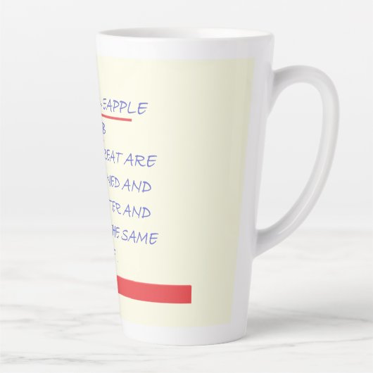 TASSE LATTE REJOINDRE LE CLUB FUN MESSAGE BLEU ET ROUGE (Droite)