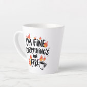 Tasse Latte Relatable Dark Humor with Flames (Angle gauche)