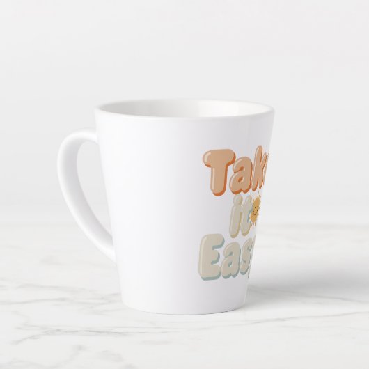 Tasse Latte Relaxing "Take It Easy" with Smiling Sun (Angle gauche)