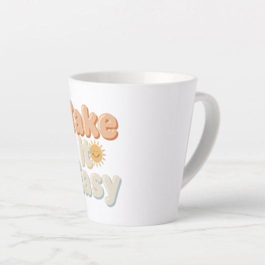 Tasse Latte Relaxing "Take It Easy" with Smiling Sun (Angle droit)