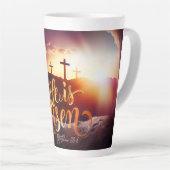 Tasse Latte Religieux de Pâques Il Est Ressuscité (Angle droit)