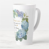 Tasse Latte Remerciement de douche de mariée Hydrangeas bleues (Angle droit)